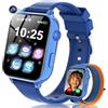 CATGIFF Smartwatch Bambini con 4G Chiamate e GPS, Orologio Smartwatch Bambini con Videochiamate, SOS, Chat Vocale, Modalità Scuola, Giochi, Sveglia, Contapassi, Smart Watch per Ragazzi e Ragazze Regalo, Blu