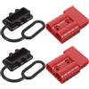 PRETYZOOM Connettore Bipolare 50A 600V con Spina Rapida E Coperchio Protettivo in Policarbonato per Carrelli Elevatori Argani Elettrici 1.89X1.38X0.63In Plug 50 Amp Connettori del Potenza