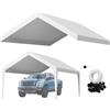 VEVOR Tettoia per Posto Auto Coperto, Telo Superiore per Tenda da Garage 6,09 x 3,65 x 3,05 m, Resistente ai Raggi UV Impermeabile, Tettoia con Passeggini a Sfera, Telaio non Incluso, Bianco