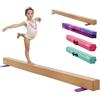 VEVOR Trave di Equilibrio per Ginnastica per Bambini, Pieghevole 2400 mm Capacità di Carico 158,75 kg, con Tappetino Antiscivolo, Trave di Equilibrio con Anima in Legno, per Casa e Palestra, Giallo