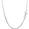 NKlaus Collana da donna, 38 cm - 40 cm, in argento 925, diamantata a 8 volte, 0,9 mm, Argento sterling