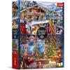 Trefl 2 in 1: Natale in montagna-2 x 500 pezzi-Set di due puzzle, fai da te, intrattenimento creativo, per adulti e bambini dai 10 anni in su, Multicolore, 37540