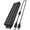 ICY BOX Hub USB 3.2 Gen 1 a 20 porte con alimentatore da 12 V / 3 A, corpo in alluminio e 2 porte di ricarica USB, modello IB-HUB1720-U3
