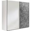 Composad | Armadio della Linea SYSTEMA, Armadio a 2 Ante Scorrevoli, Camera da Letto, (LxAxP) 250x223x67 cm, Colore Bianco e Grigio Tadao, Made in Italy