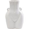 Kare Vaso di design Donna, bianco, ceramica smaltata, pezzo unico, dipinto a mano, accessorio, vaso decorativo, vaso per vasi, 40 cm