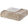 Madison Park Zuri - Coperta in morbida pelliccia sintetica di lusso, con motivo a righe, in finto visone sul retro, per letto, divano, 60 x 70, leopardo