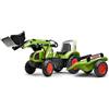 Falk 1040AM Claas Terne a Pedale con rimorchio a Partire dai 3 Anni - Prodotto in Francia - Escavatore Anteriore articolato - Sedile regolabile-1040AM, Verde, L