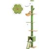 PAWZ Road Albero per gatti dal pavimento al soffitto con altezza regolabile da 216 cm a 273 cm, torre per gatti con condominio per gatti, amaca, tiragraffi e scala, cintura anti-caduta, albero