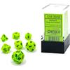 Chessex Set di dadi poliedrici di qualità Chessex Mini Vortex 7 pezzi verde brillante e