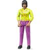 bruder 60403 - Donna con carnagione media e pantaloni viola - 1:16 bworld, personaggio giocattolo, umano