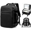 BOXSAM Ryanair Bagaglio a Mano 40x30x25 - Zaino da Cabina Donna Uomo per Aereo (Sotto Sedile) - Borsa da Viaggio 45x36x20 - Zaino Impermeabile per Laptop - Compatibile EasyJet, Business Nero