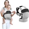 Aolso Marsupio traspirante, antiscivolo, morbido, con spallacci regolabili per bambini da 3 a 36 mesi (grigio)