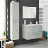 Dmora - Mobile Colonna Alexandria, Mobile per Bagno a 2 Ante, Armadio pensile sospeso con 2 Ripiani, 30x25h150 cm, Grigio Cemento