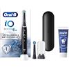 Oral-B Spazzolino Elettrico Ricaricabile iO 6N Nero, 1 Spazzolino Elettrico, 2 Testine Di Ricambio, Custodia Da Viaggio + 1 Dentifricio Oral-B Advanced Rigenera Smalto, Pulizia Denti Efficace