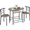 Yaheetech Set Tavolo e 2 Sedie Sala da Pranzo Cucina Mobili da Bar Piccoli Spazi Salvaspazio Balcone per 2 Persone in Legno e Metallo Sedia Portata 136 kg Marrone