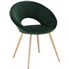 WOLTU Sedia da Pranzo Poltrone in Velluto per Sala da Pranzo Soggiorno Moderna Sedia Con Schienale Braccioli Verde Scuro BH230dgn-1