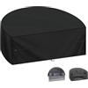 LAMUNI Coperture Isola Prendisole 205x110x80cm Copertura Letto da Giardino Semicerchio Copertura per Divano Letto da Esterno Impermeabile 420D Tessuto Oxford Telo Copri Isola Prendisole da Giardino