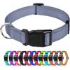 TagME Collare per Cani in Nylon Riflettente, Fibbia Staccabile Durevole, Collari Di Sicurezza Regolabili per Cani Di Taglia Media, Grigio, Larghezza 2.5 cm