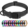 TagME Collare per Cani in Nylon Riflettente, Fibbia Staccabile Durevole, Collari Di Sicurezza Regolabili per Cani Di Taglia Media, Nero, Larghezza 2.5 cm