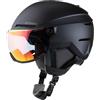 Atomic Salomon SAVOR VISOR PHOTO Casco da sci con visiera, massimo assorbimento degli urti, ventilazione Active Aircon, rivestimento a specchio e visione chiara, per teste da 51-55 cm, nero, S