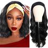 Misser Parrucca a fascia per capelli umani ondulata parrucca da donna brasiliana naturale senza colla 150% densità Wear and Go glueless parrucca per capelli umani onda 12 pollici colore nero naturale
