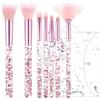 AOZUO 7 Pezzi Set Pennelli Trucco,Pennelli Crystal Sparkles Powder,Pennelli Make Up Pennello Ombretto Occhi Pennelli Ombretto Occhi Set Di Trucco Cipria Bellezza Fondotinta Blush Correttore