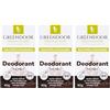 GREENDOOR Deodorant Refill System, 3 ricariche da 40 g, deodorante solido ricaricabile senza alluminio, protezione sicura, vegano, profumo fresco e legnoso, senza plastica
