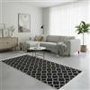 Jimri - Tappeto passatoia Tepiche per soggiorno, camera da letto, cucina, bagno, tappeto Boho Kelim, Passatoia tappeto - nero crema - 80 x 150 cm.