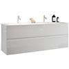 Web Convenienza Mobile Bagno Sospeso - Mobile Lavabo Bianco Lucido con 2 Cassetti - 120 cm (Doppia Vasca)