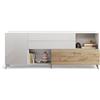 Web Convenienza Madia con Ante e Cassetti Made in Italy - Credenza Contenitore Collezione Riviera per Soggiorno Cucina Ingresso Sala da Pranzo Mobile Design moderno (Bianco lucido/Kadiz, 240cm)