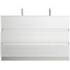 Web Convenienza Mobile Bagno con Cassetti Moderno - Mobile + Lavandino - Colore Bianco Lucido - Bagno a terra (doppia vasca) 3 cassetti - 120 cm