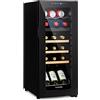 Klarstein Bovella 18 Duo+ - Cantinetta Vini, Frigorifero Vino, Frigo Bevande a due Zone, Porta in Vetro, Tempertaura Regolabile 5-18°C, 50 Litri, 18 Bottiglie, Nero