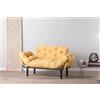 Dmora Divano Letto 2 posti Zeeusis, Sofà trasformabile, Divanetto per Ospiti, Poltrona Letto Contenitore, 155x70 h85 cm, Giallo
