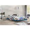 Talamo Italia - Letto matrimoniale Isabella, Letto fisso in tessuto con piedini, 100% Made in Italy, adatto per materasso Cm 160x190, Blu