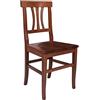 Dmora Sedia da Soggiorno o Cucina, Stile Country, Legno massello di faggio, cm 44x44.5h89, Colore Noce