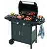 Campingaz 2 Series D Barbecue a Gas Serie 2 Classic EXS Vario a 2 fuochi, Potenza 7,5 kW, Griglia e Piastra in ghisa, 1 Tavolo Laterale, 10 Litri, Nero/Grigio