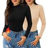 Gyabnw T-Shirt Termica a Maniche Lunghe e Collo Alto Maglia Termiche Donna Magliette Manica Lunga Leggero Maglioni Dolcevita Intimo Elasticizzato