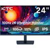 KTC Monitor 24 Pollici, QHD 2K 100Hz IPS Monitor, 1300:1 Contrasto, Schermo anti