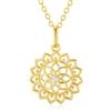 Rikelus Collana da donna in oro giallo 375/9 carati, con mandala, con ciondolo a forma di fiore della vita, con ciondolo in moissanite, idea regalo per anniversario, compleanno, per moglie, mamma