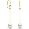 Miore Orecchini da donna con perle d'acqua dolce bianche 7,5 mm in oro giallo 14 carati/585 oro giallo, Oro giallo