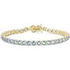 FANCIME Bracciale Tennis Donna Oro, con Pietra Acquamarina Sintetica, Regalo per Donne, Lunghezza 18 cm