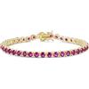 FANCIME Bracciale Tennis Donna Oro, con Pietra Rubino Sintetica, Regalo per Donne, Lunghezza 18 cm