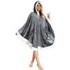 CityComfort Felpa Coperta, Poncho Con Cappuccio In Pile Con Maniche, Idee Regalo Donna (Antracite)