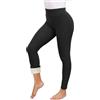 Decorie Leggins Termici Donna Invernali Vita Alta Leggins Felpati Pantaloni Calzamaglia Termica Donna (Nero,L)