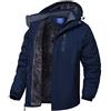 Zzkouine Giacca da Sci Montagna Calda Invernale Parka da Neve Imbottita Cappotto da Snowboard in Pile Giubbotto con Cappuccio Impermeabile Uomo-Grey-2XL
