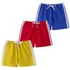 FedMois Pantaloncini in Cotone Bambini e Ragazzi, Confezione da 3, Nero, Blu, Rosso e Giallo, 6 Anni