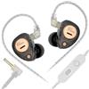 Yinyoo KZ Taurus Auricolari in ear con cavo cuffie in ear monitors con microfono a condensatore Doppia capsula a condensatore da 6 mm IEM gaming 2DD da 8 mm Bassi profondi Cavo staccabile