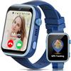 AIMIUVEI 4G Smartwatch Bambini, Orologio Smartwatch Bambini HD da 1,83'' con Chiamate e Videochiamate, Whatsapp, Wi-Fi, Chat Vocale, GPS, SOS, SMS, Impermeabile IP68, modalità Scuola (Blu)