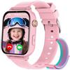PTHTECHUS Smartwatch Bambini GPS 4G, Orologio Intelligente con Telefono, Videochiamata, Chat, SOS, Sveglia, Contapassi, Camera, Modalità Classe, Gioco, Smart Watch per Ragazza e Ragazzo 4-12 Anni Regalo, Rosa