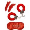 W WIDMANN MILANO Party Fashion WIDMANN 4800L - Set Divertimento per Amanti Composto da Manette/Mascherina/2 Piume, in Taglia Unica, Rosso